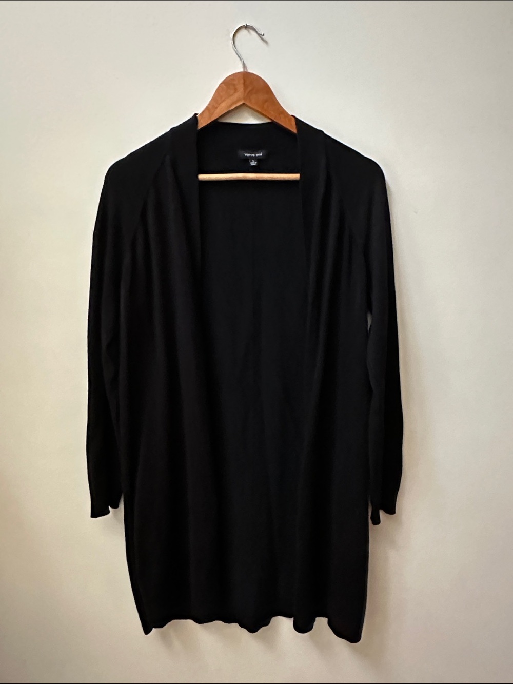 Verve Ami Black Longline Open Front Cardigan